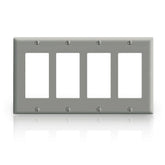 Leviton PJ264 4-Decora Midway Size Nylon Wallplate